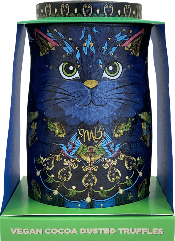 Vegan Cocoa Nib Nights Cat Tin 135g - Monty Bojangles